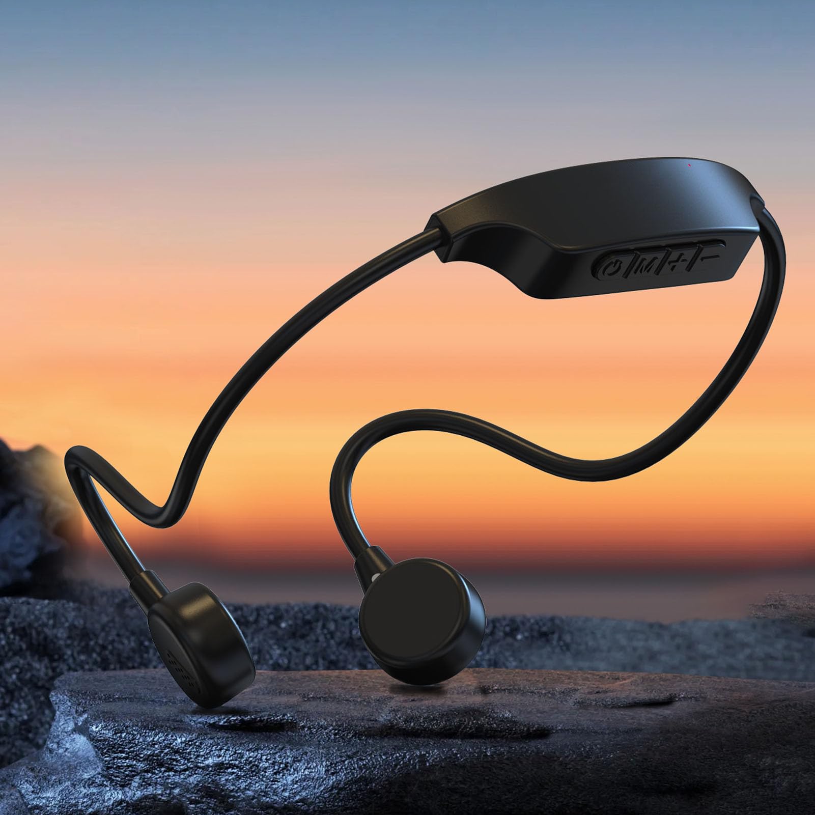 Tosuny Cuffie a Conduzione Ossea per Nuoto IPX8 |Auricolari Wireless Bluetooth 5.3 da 16 GB con Lettore MP3 per la Corsa in Bicicletta (BLACK)