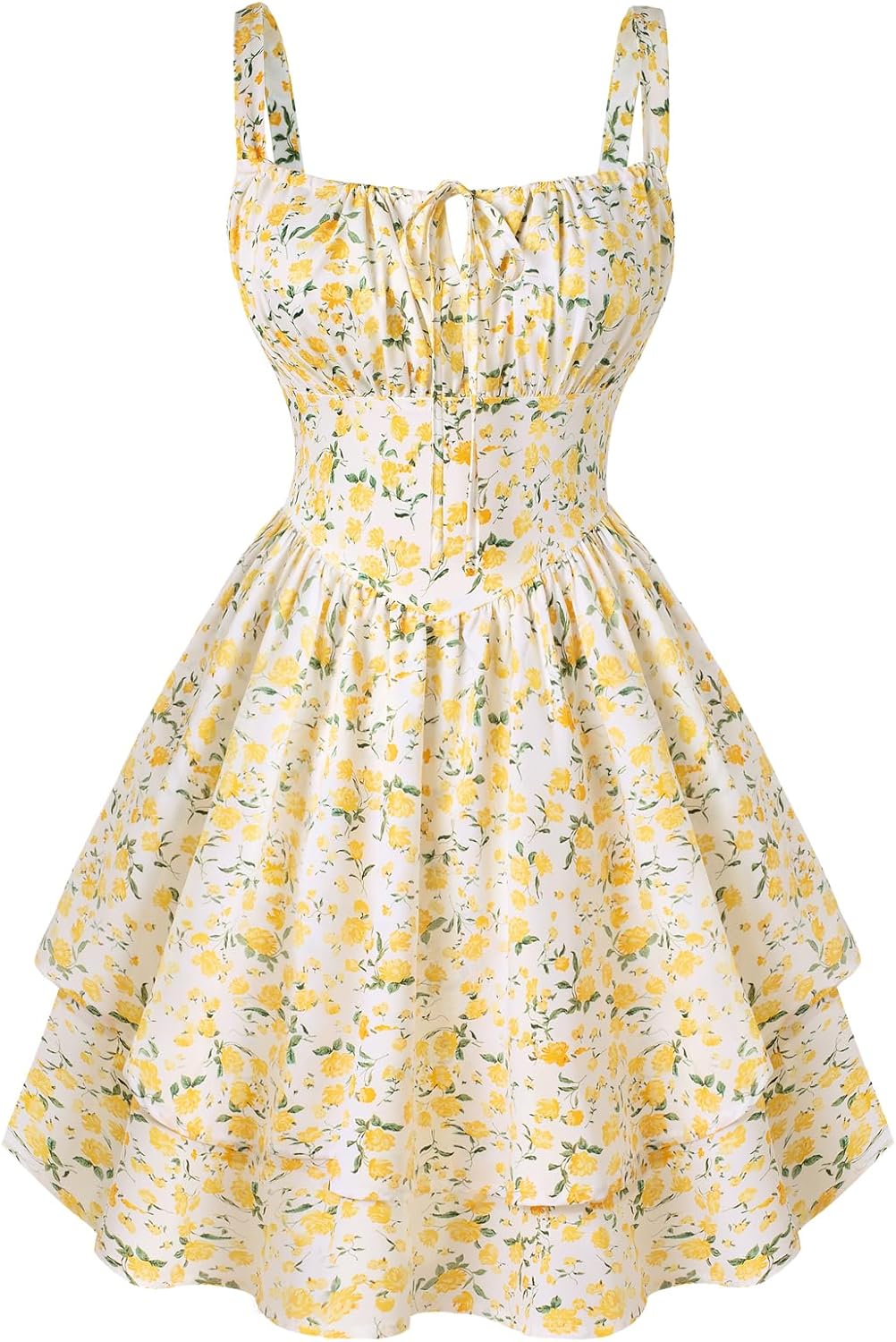 SCARLET DARKNESS Floral Mini Corset Dress for Women Teen 2026 Summer Spring Flowy A-Line Sundress with Pockets