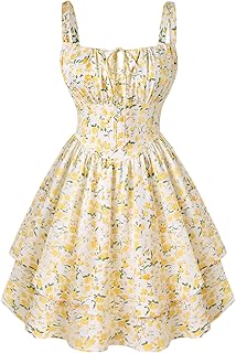 Scarlet Darkness Floral Mini Corset Dress for Women Teen 2026 Summer Spring Flowy A-Line Sundress with Pockets Price In India