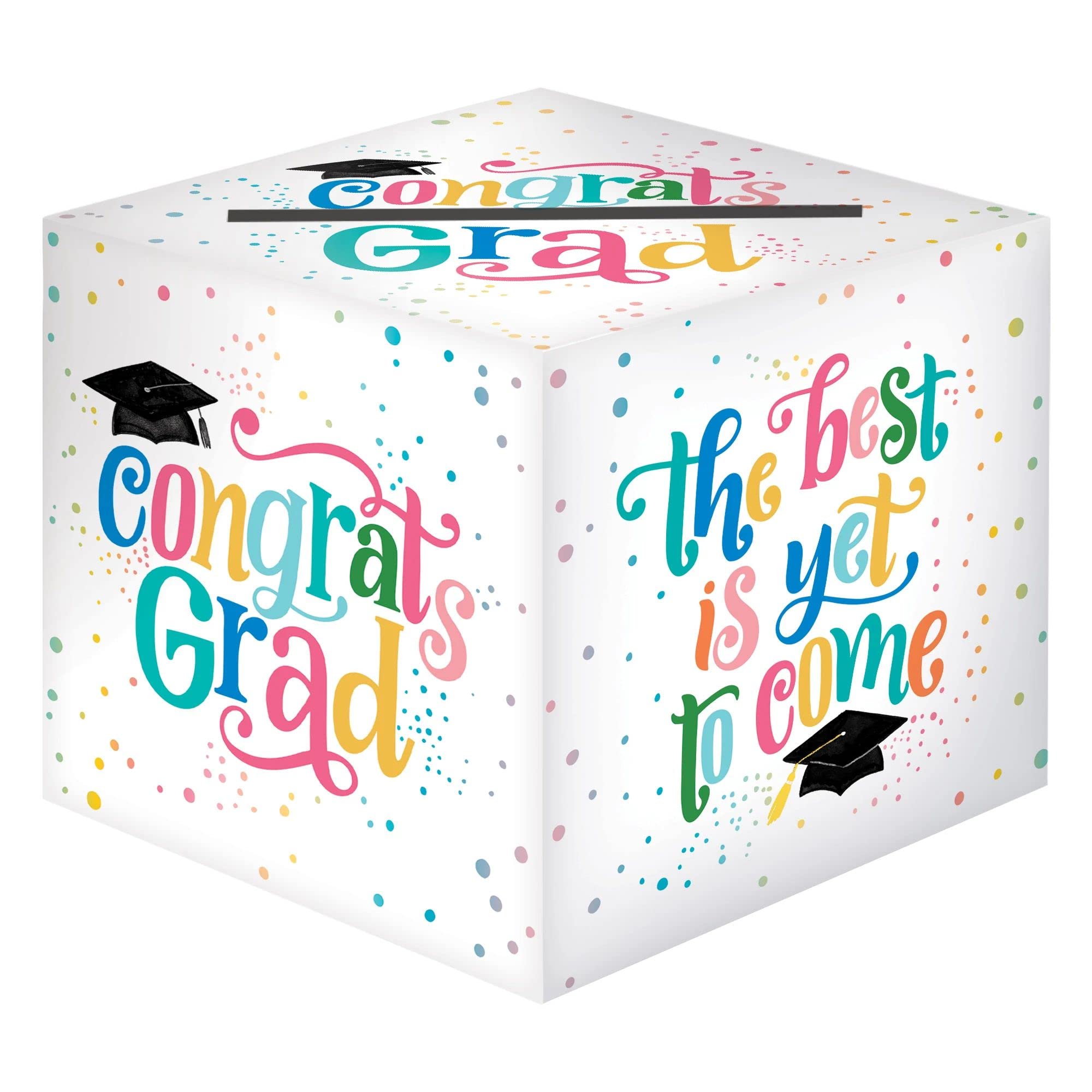 Graduation Card Box Holder - 12" x 12" (1 Count) - Perfect for Storing Graduation Wishes & Gifts, Congats Grad