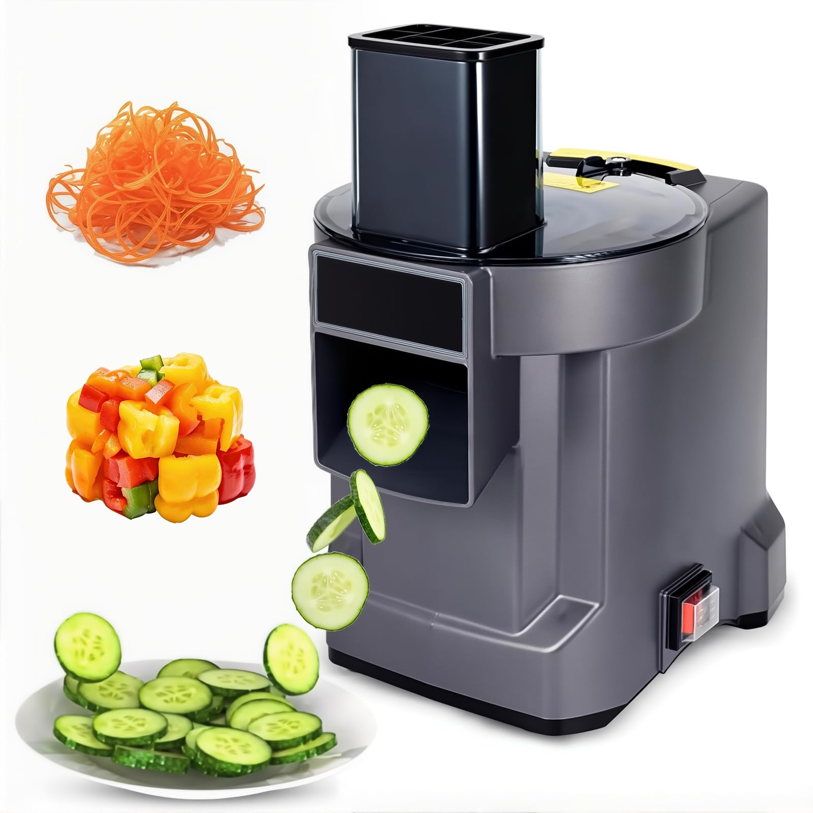 FHRKA Electric Vegetable Dicer & Slicer, Commercial Vegetable Chopper, Shredding Slicing with Thin Slice 2.5mm, Shredding 2.5mm