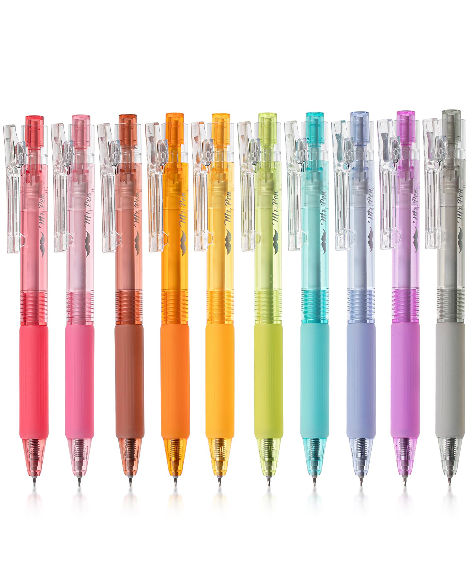 Retractable Gel Pens, 10 Pack, Candy Colors, Fast Dry, Gel Pens Fine Point 0.5mm, Retractable Pen, Cute Pen
