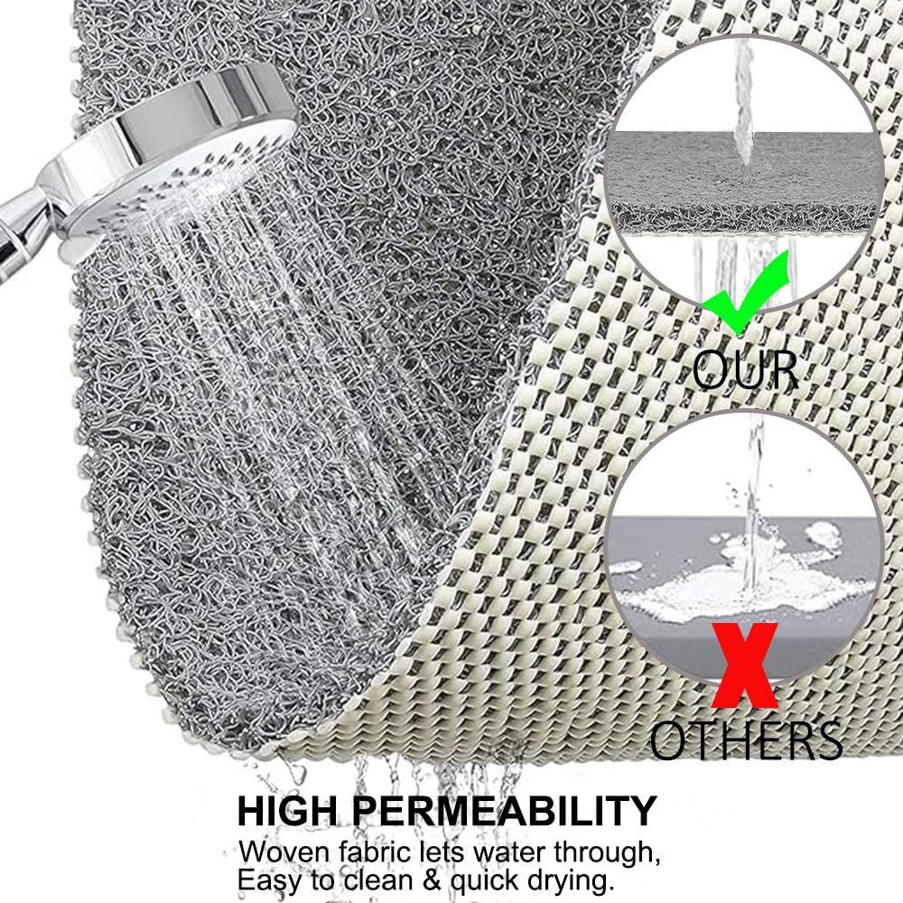 Shower Mat Non Slip 60x80cm, Soft Comfort Bath Mat with Drain Holes - Image 3