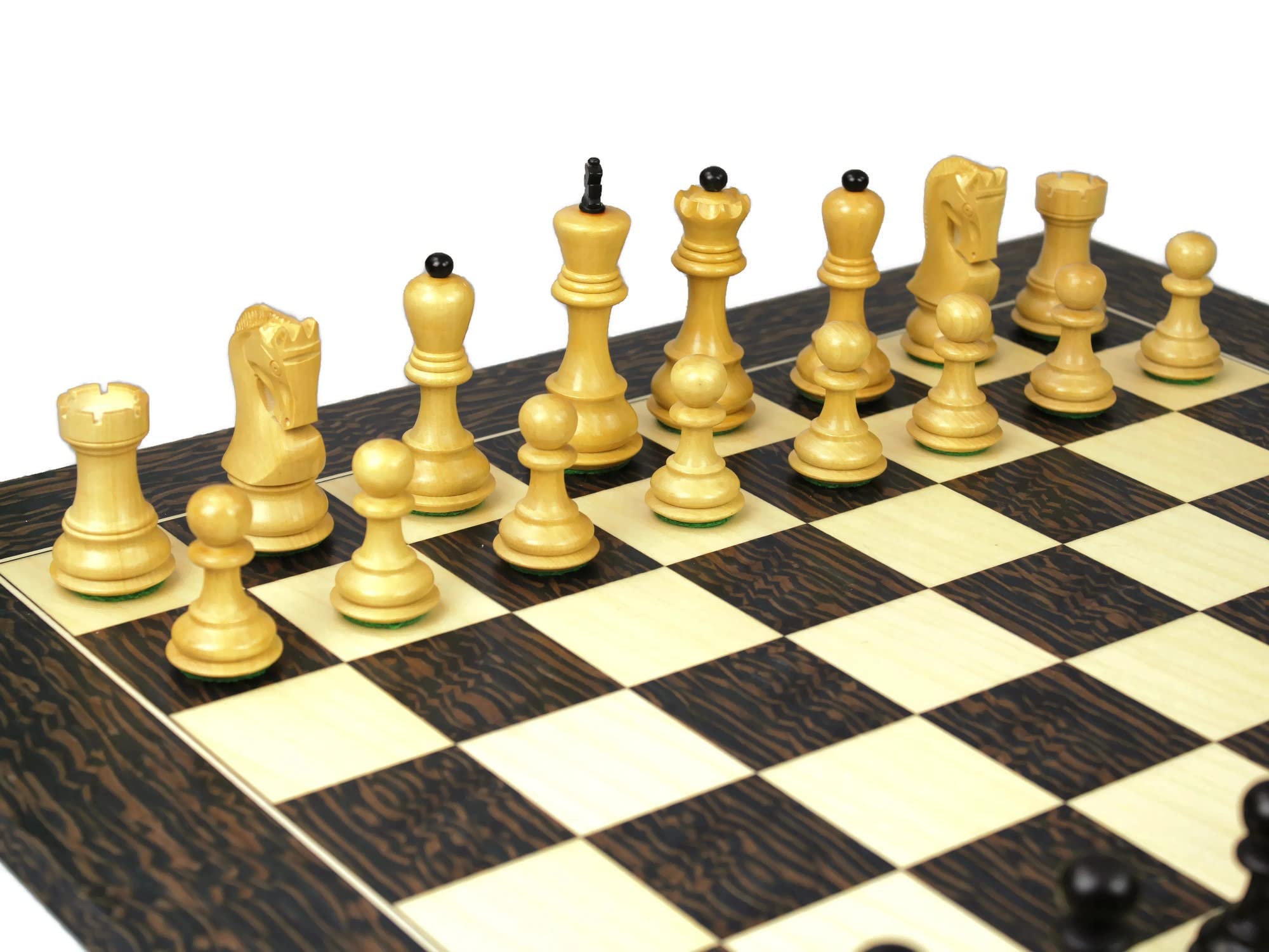 Set di scacchi in legno Tiger Ebony Board 20 pollici ponderato Ebanizzato Zagabria Staunton Pezzi 9,75 pollici