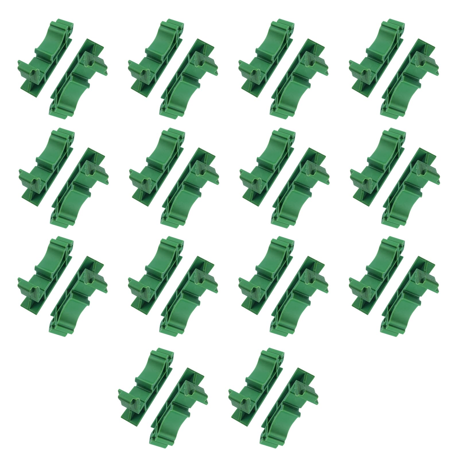 10 juegos(20 Piezas) Adaptador de Riel DIN C45 Soporte con Tornillos,Adaptador de Riel Placa de Circuito para carril DIN 45,verde