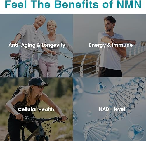 Miniatura 4 de Suplemento vegano NMN de 500 mg, mayor absorción, 99% NMN puro (mononucleótido de nicotinamida) para NAD +, energía celular músculo inmunológico,