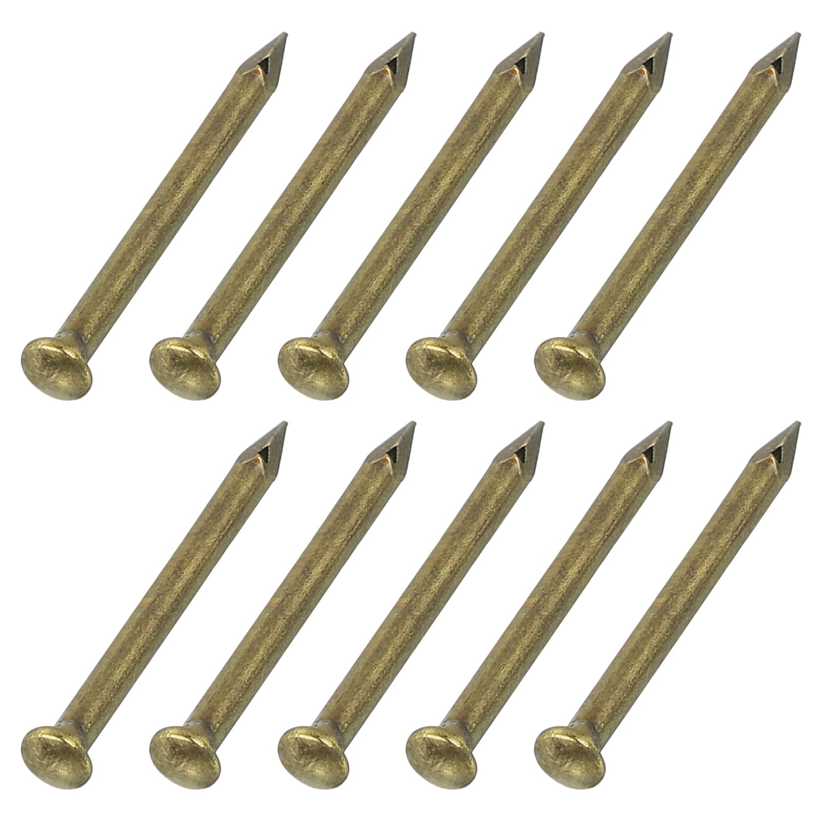 QUARKZMAN 200 sztuk małych gwoździ sprzętowych, 1,4 x 16 mm okrągła głowa stal węglowa wspólne gwoździe do wykańczania drewna gospodyni domowa wiszące obrazy projekty DIY, brąz