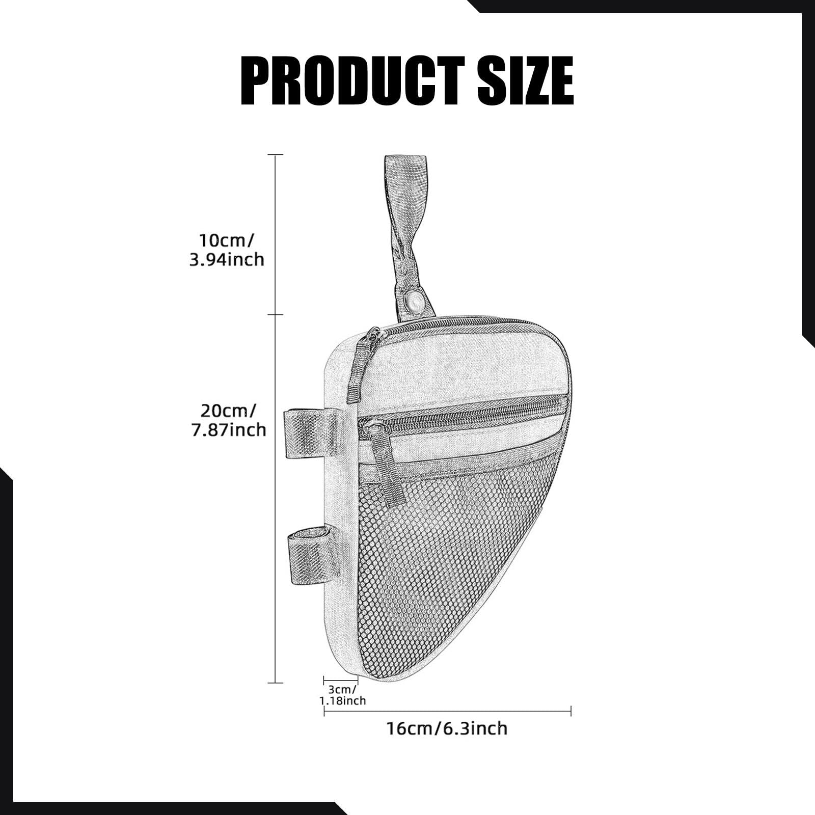Bolsa para Muletas de Antebrazo Impermeable con Bolsillo de Malla Triangular de Poliéster Diseño Compacto para Accesorios Y Guardar Artículos Adecuada, Gris