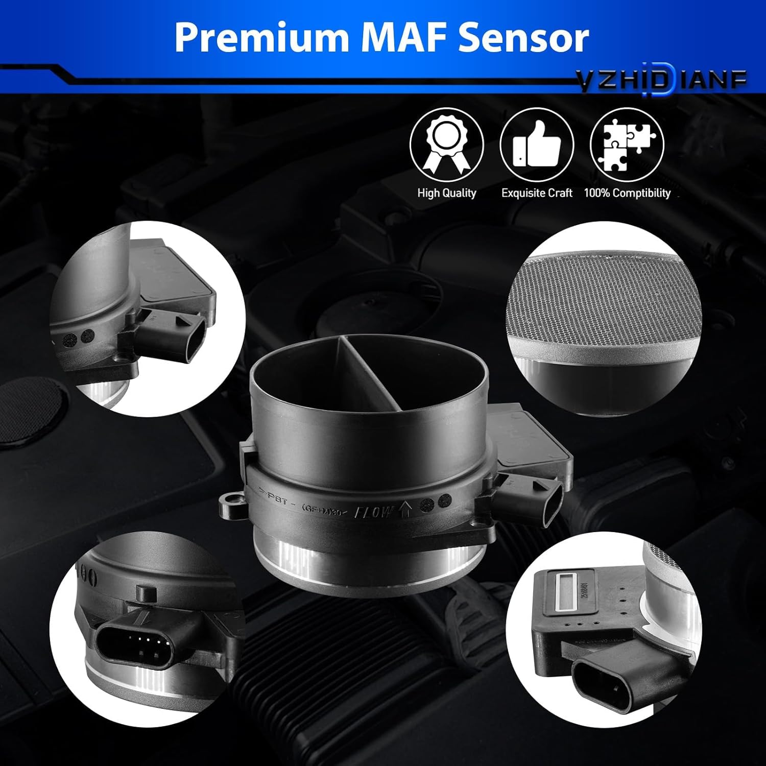 Mass Airflow Sensor 213-4160 for:-Chevy Silverado 1500 Suburban 2500 Tahoe for:-GMC Yukon Envoy Sierra XL 1500 2500 for:-Cadillac CTS Eldorado 4.8L 5.3L 6.0L OE# 2134160 19330121 AF10043