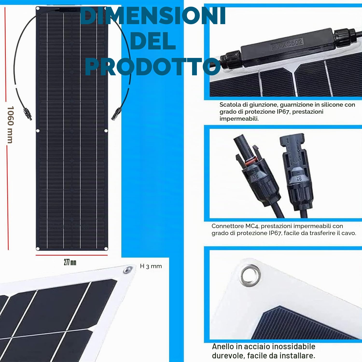 Pannello Solare Portatile Leggero Da 200 W/400 W/800 W, Pannello Solare Monocristallino Flessibile, Kit Pannello Solare, Alta Efficienza, Ultraleggero, Portatile,400W