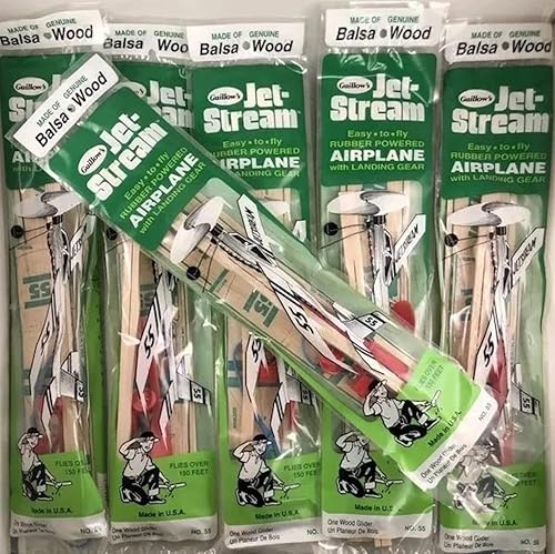 Doce (12) aviones de juguete de madera de balsa #55 de Guillow #55