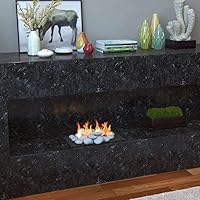 Vista 2 de 24 piezas de guijarros de cerámica para chimeneas, para todo tipo de interiores, inserciones de gas, sin ventilación y sin ventilación, chimeneas