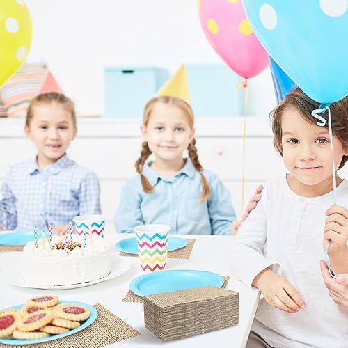 Vista 4 de 60 Pcs Burlap Printed Napkins, Guest Towels Disposable Bathroom Hand Towels Paper Guest Napkins for Bathroom Kitchen Wedding Camping Cocktail Party