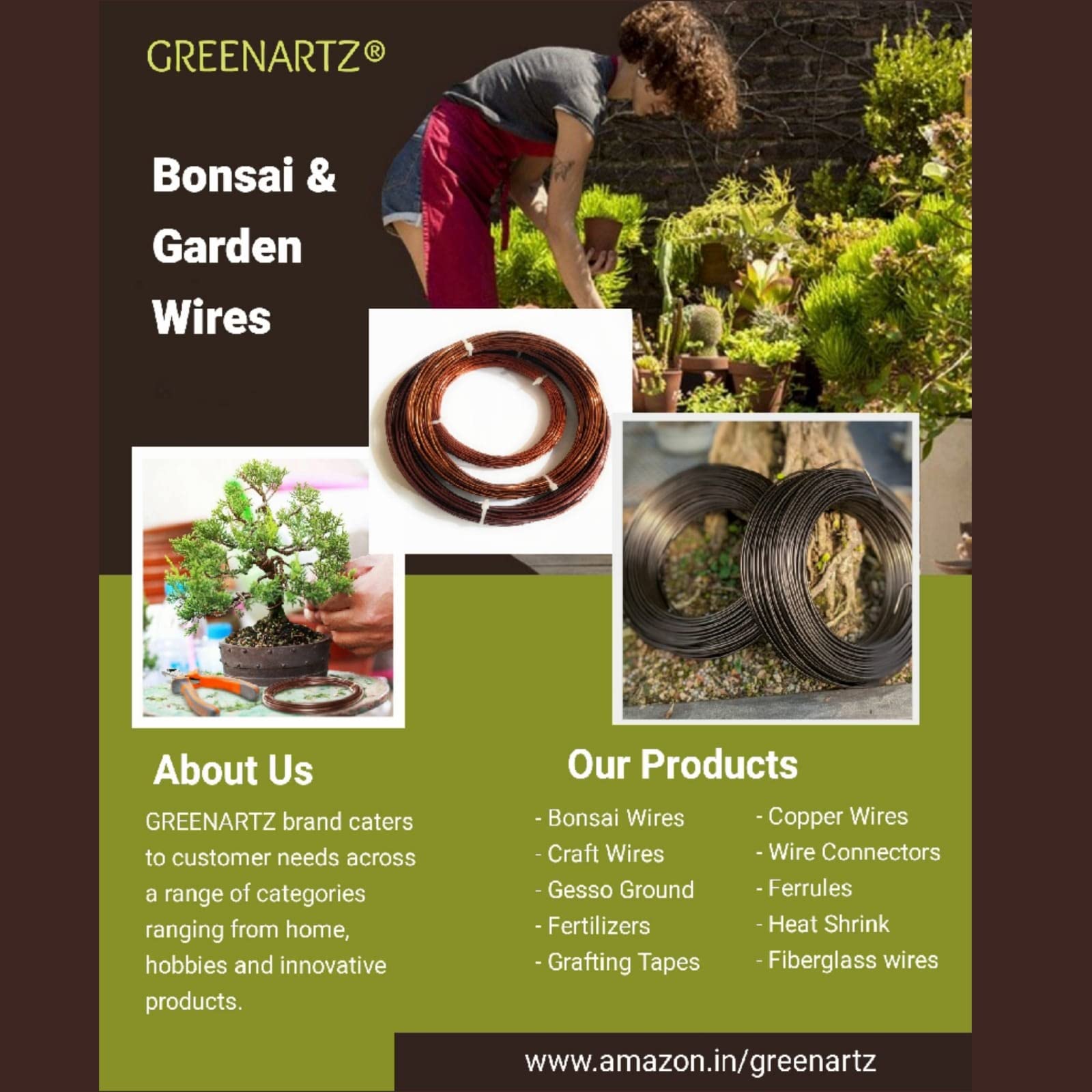 Bonsai Wire Kit - 1mm, 1.5mm, 2mm - GREENARTZ -6