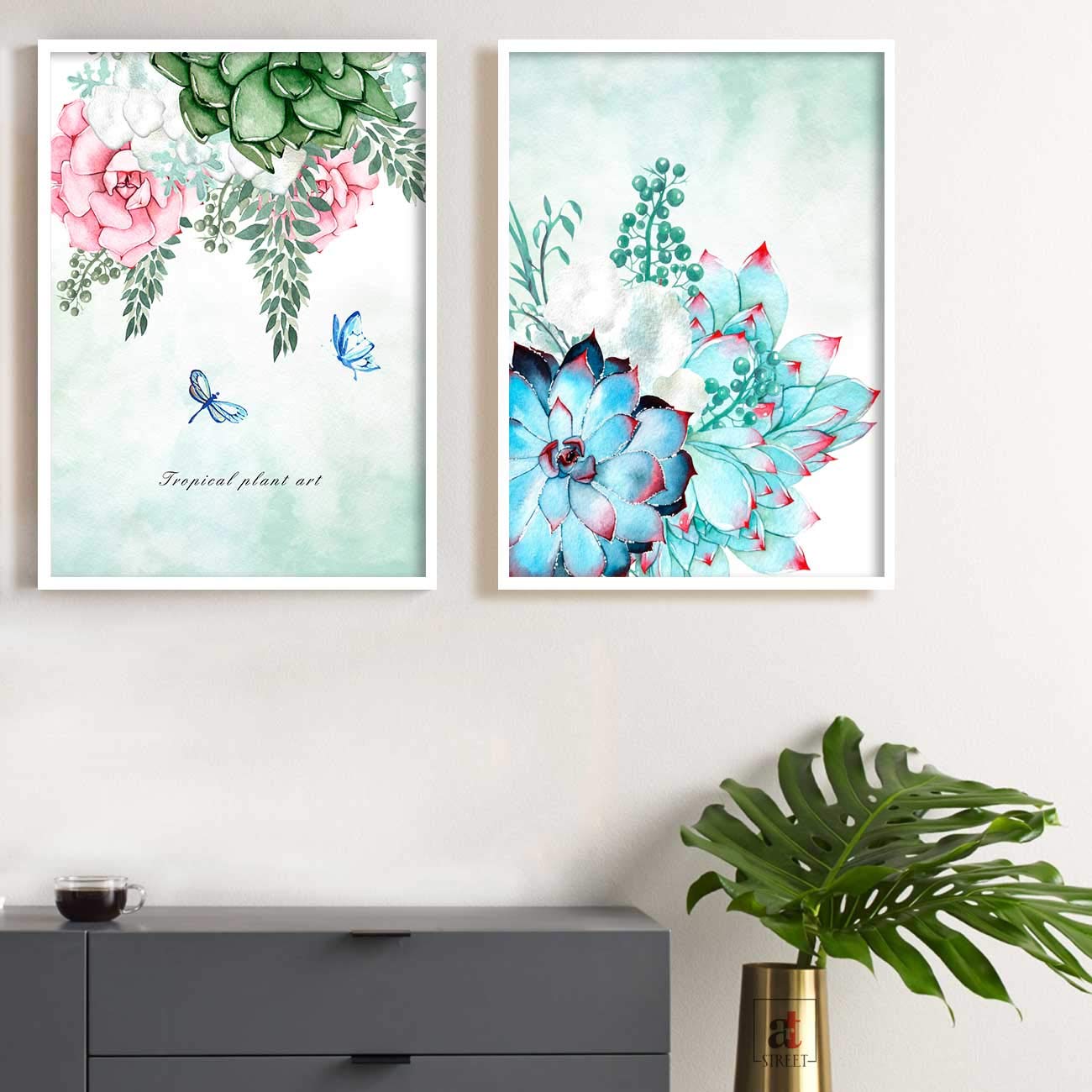 Boho Canvas Art Set - 2 Abstract Wall Paintings -19 Boho Canvas Art Set - 2 Abstract Wall Paintings -19