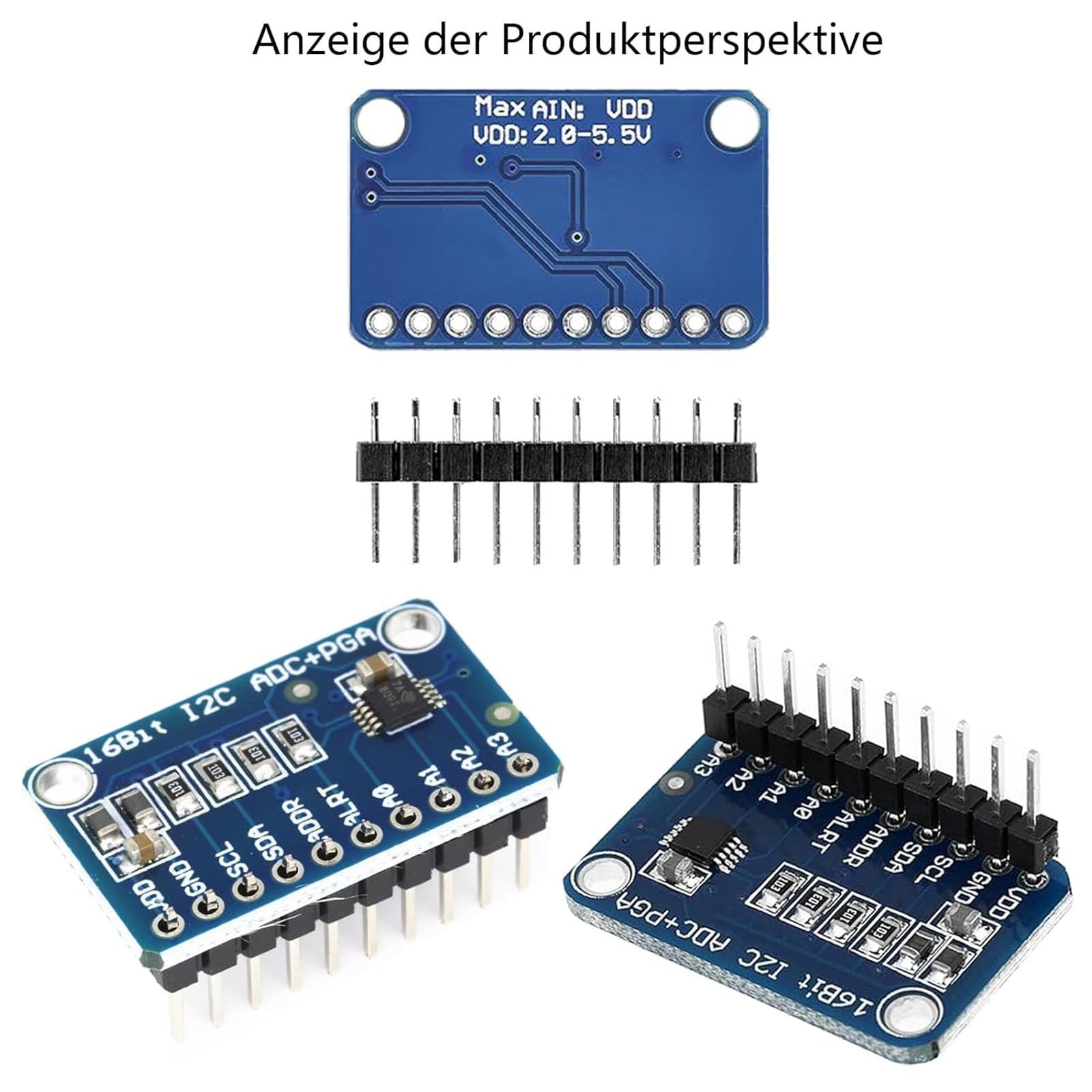 GERUI 3 pezzi ADS ADC 1115 (16 bit) convertitore digitale analogico ADC Development Board Modul,Basso consumo energetico (20uA), Può essere utilizzato su rilevazione di corrente e strumenti portatili