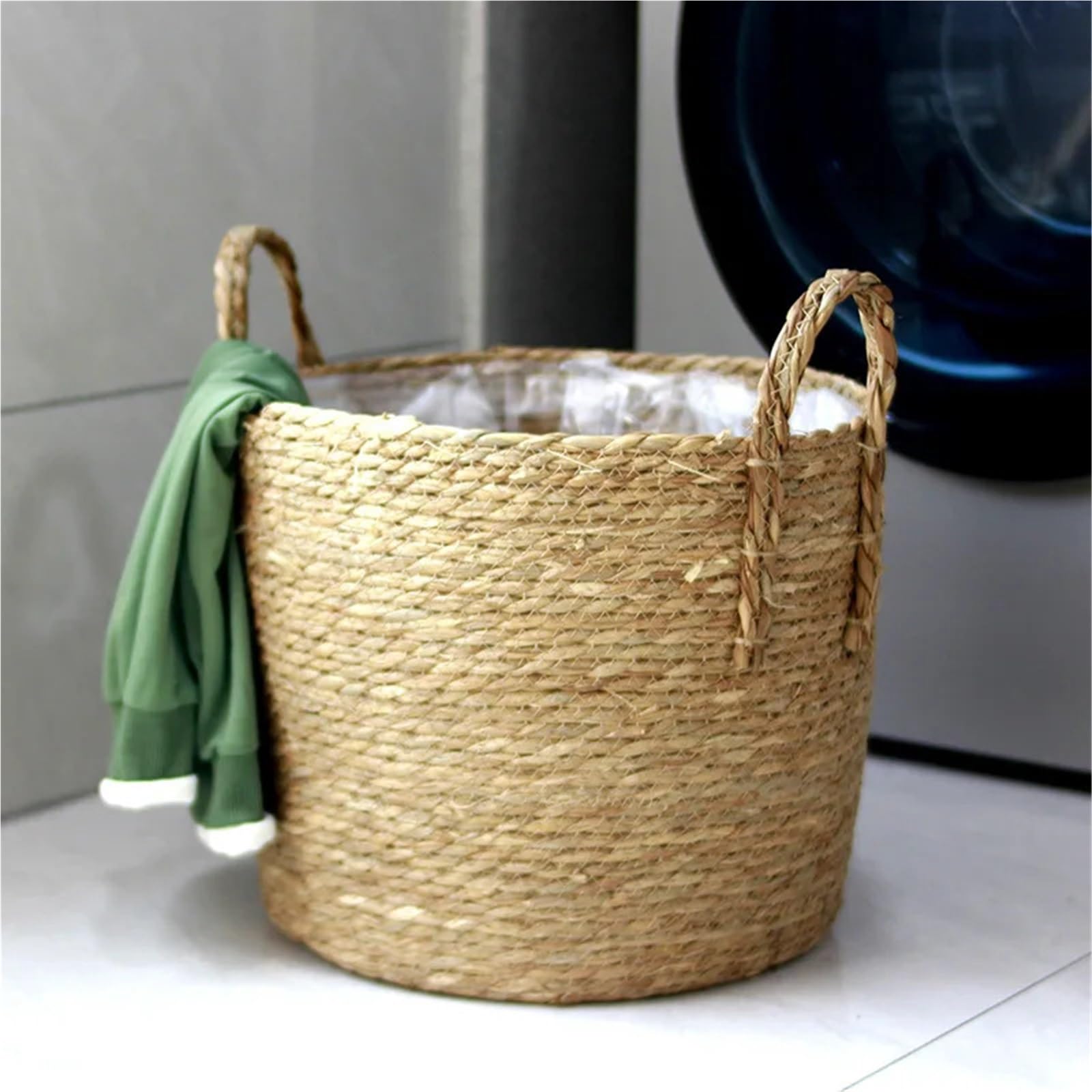 Panier Plante 3 pièces Panier de jardinière tissé à la Main Rangement Linge décoratif Paille Osier rotin jonc mer Pot Fleur Jardin(A 22CM)