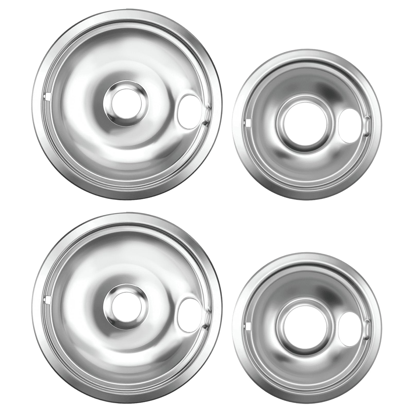 Drip Pan Electric Stove Burner Covers for Whirlpool W10278125, 4 Pack(2x6" and 2x8")