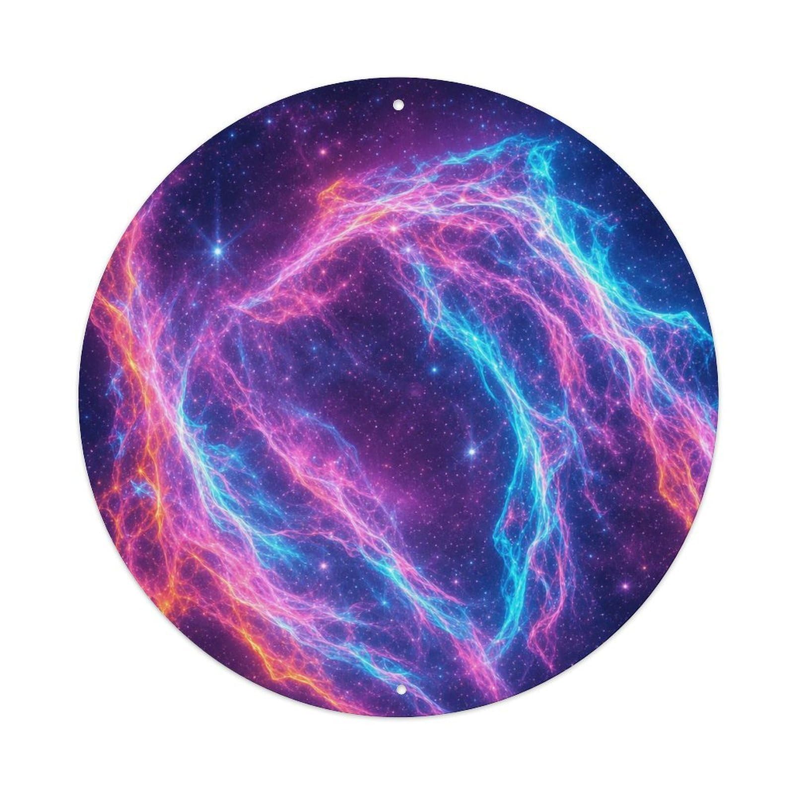 Okngb Style Starry Sky Veil Nebula Stellar Survey Orbit Observatory Metal Tin Sign Plaque Wall Decor For Cafe, Man Cave, Club Bar, Office, Home Garden Round Metal Poster 8X8inch