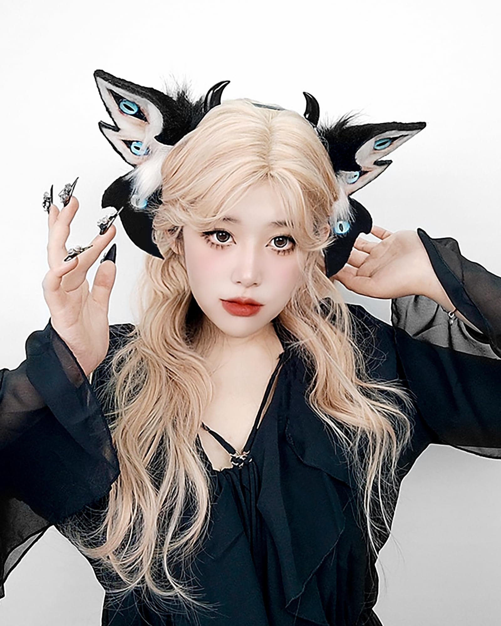 ZFKJERS Realistic Furry Animal Ears Headband Fantasy Creature Ears Cosplay Accessory for Halloween (Cthulhu Black) - Image 4