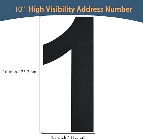 Miniatura 3 de BetLight Números de casa modernos, 10 pulgadas de alto, de acero inoxidable, flotante, número de dirección de casa para exterioresnegronúmero 1