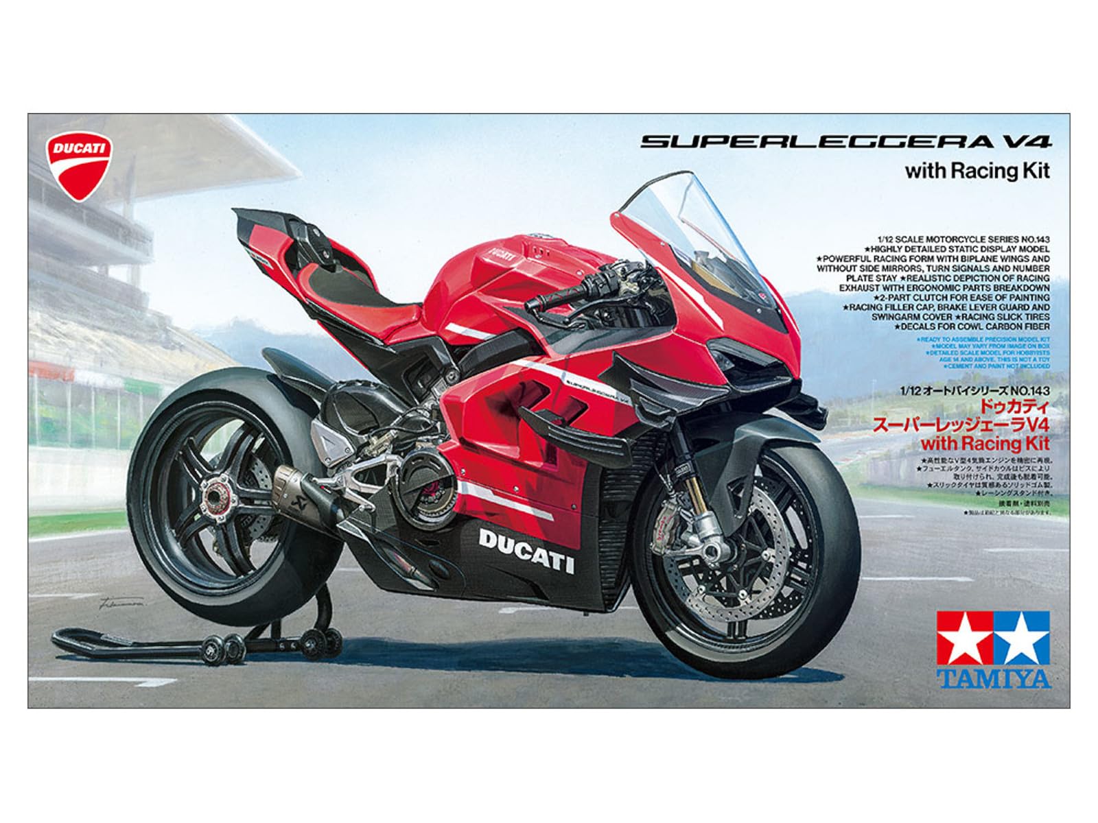 Tamiya 14143 1:12 Ducati Superleggera V4 con Kit de Carreras: réplica Fiel al Original, Manualidades, Kit de modelismo, Montaje, sin Pintar, Multicolor