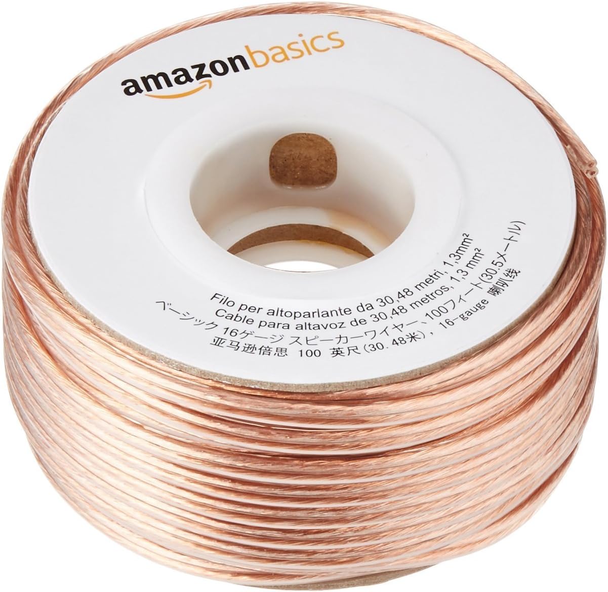 Amazon Basics 16-Gauge Speaker Wire 1.3 mm² - 30.48 m (100 feet), Bronze