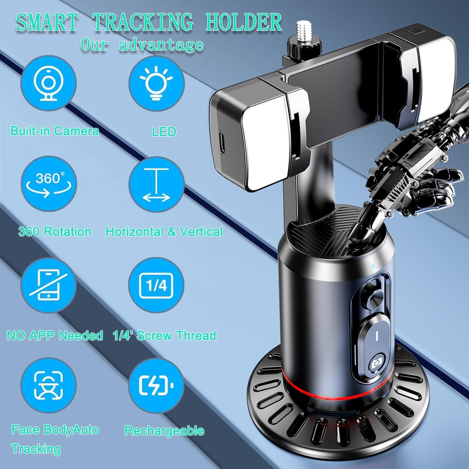 Treppiede con rilevamento automatico del volto - Telecomando
