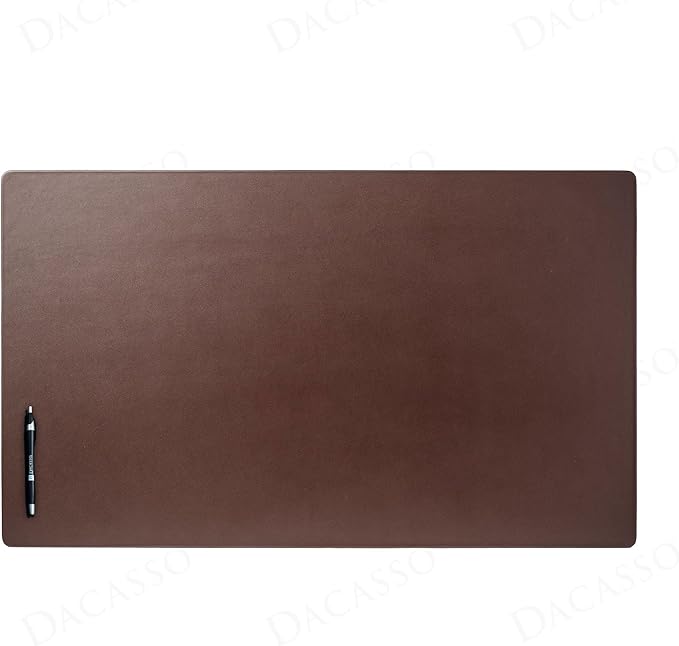 Dacasso 34 x 20 pulgadas, cubierta de escritorio de cuero marrón chocolate miniatura 3