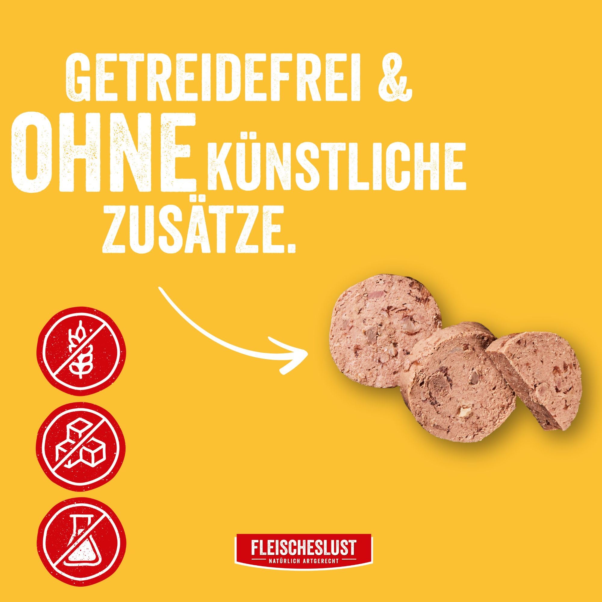 Steakhouse Huhn pur (14x500g), Nassfutter für Hunde & Katzen, sensitives Ergänzungsfutter, Monoprotein, getreidefrei, 14x Wurst von Fleischeslust