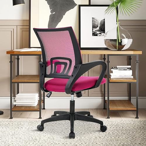 Miniatura 7 de Silla de escritorio ergonómica, silla de oficina de malla para computadora con soporte lumbar y reposabrazos, silla de trabajo ajustable para el