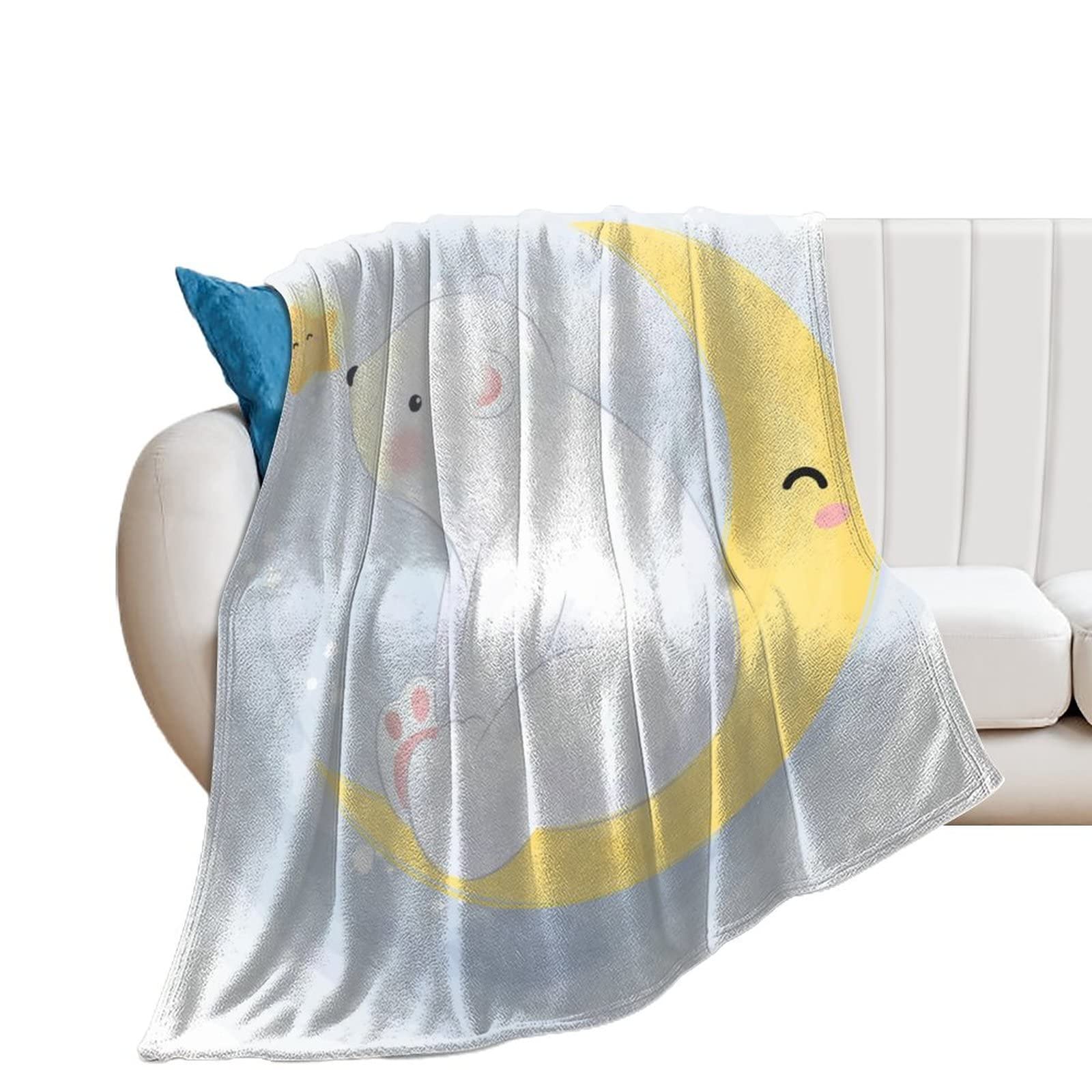 Couverture polaire ours flanelle - Plaid lit 100x130, couverture décorative canapé douce