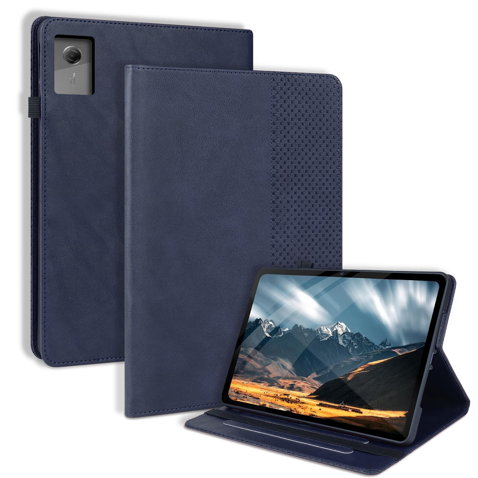 LSPCASA Hülle für Lenovo Idea Tab 11 Zoll 2025 TB-336ZU TB-336FU Hülle Flip PU Leder Schutzhülle mit Stander Stifthalter Kartenfächern Wallet Tablette Cover für Lenovo Idea Tab 11" Marineblau