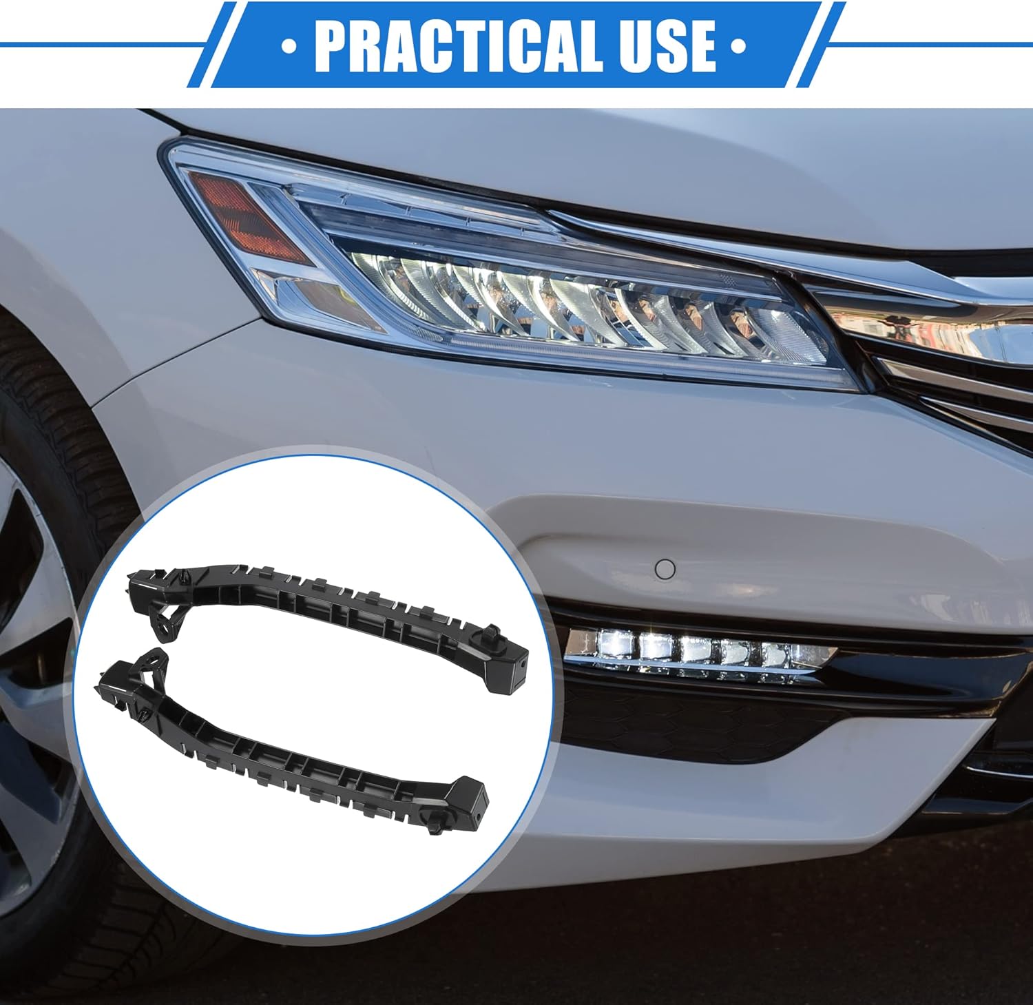 1 Pair Car Bumper Mounting Holder Bracket Compatible for Subaru WRX STI 2013-2014, Durable Plastic Black Front Left Right Side Bumper Bracket