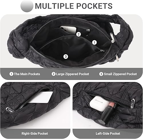 Miniatura 3 de Bolsas cruzadas acolchadas para mujer, bolsa de mano inflada, bolsa de mano con burbujas, bolso grande