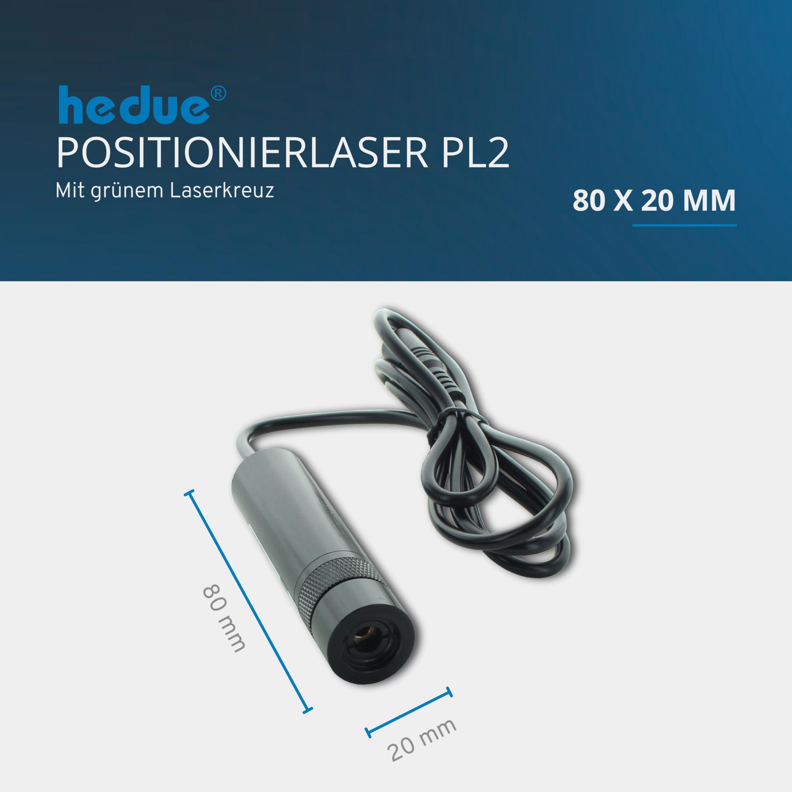 Positionierlaser hedue PL2 mit grünem Laserkreuz