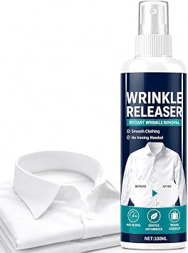 Instant Wrinkle Releaser Spray 100ml - Fabric Smoothing & Deodorizing Mist, Quick Action Wrinkle Remover for Clothes, No Iron Needed, Safe on All Fabrics, Travel Size Portable
