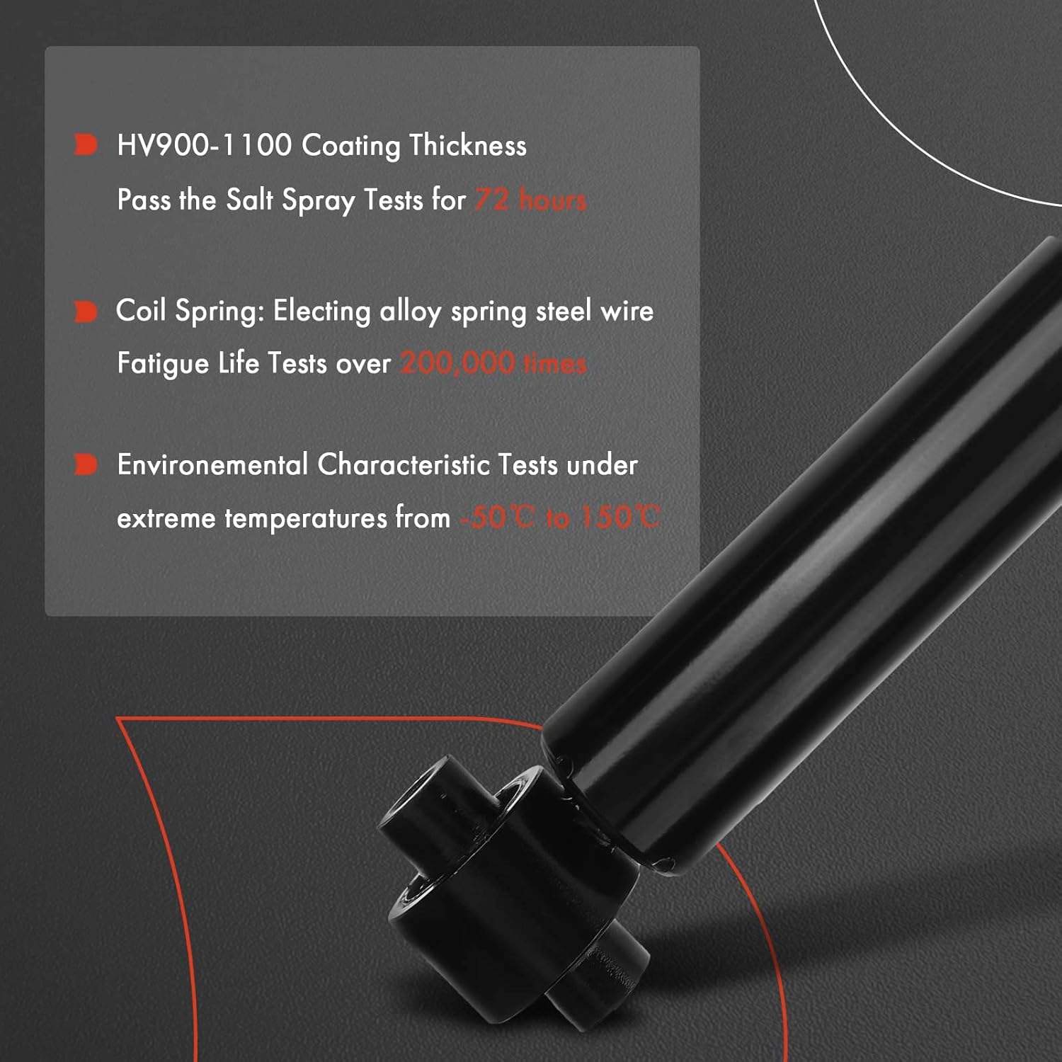 A-Premium Rear Suspension Shock Absorber Strut Compatible with Toyota Sequoia 2008-2022, 2-PC Set