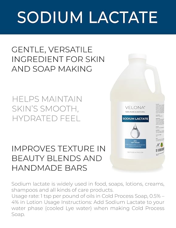 velona Sodium Lactate 60% - 64 oz, USP Grade, Soap Making