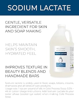 velona Sodium Lactate 60% - 64 oz, USP Grade, Soap Making