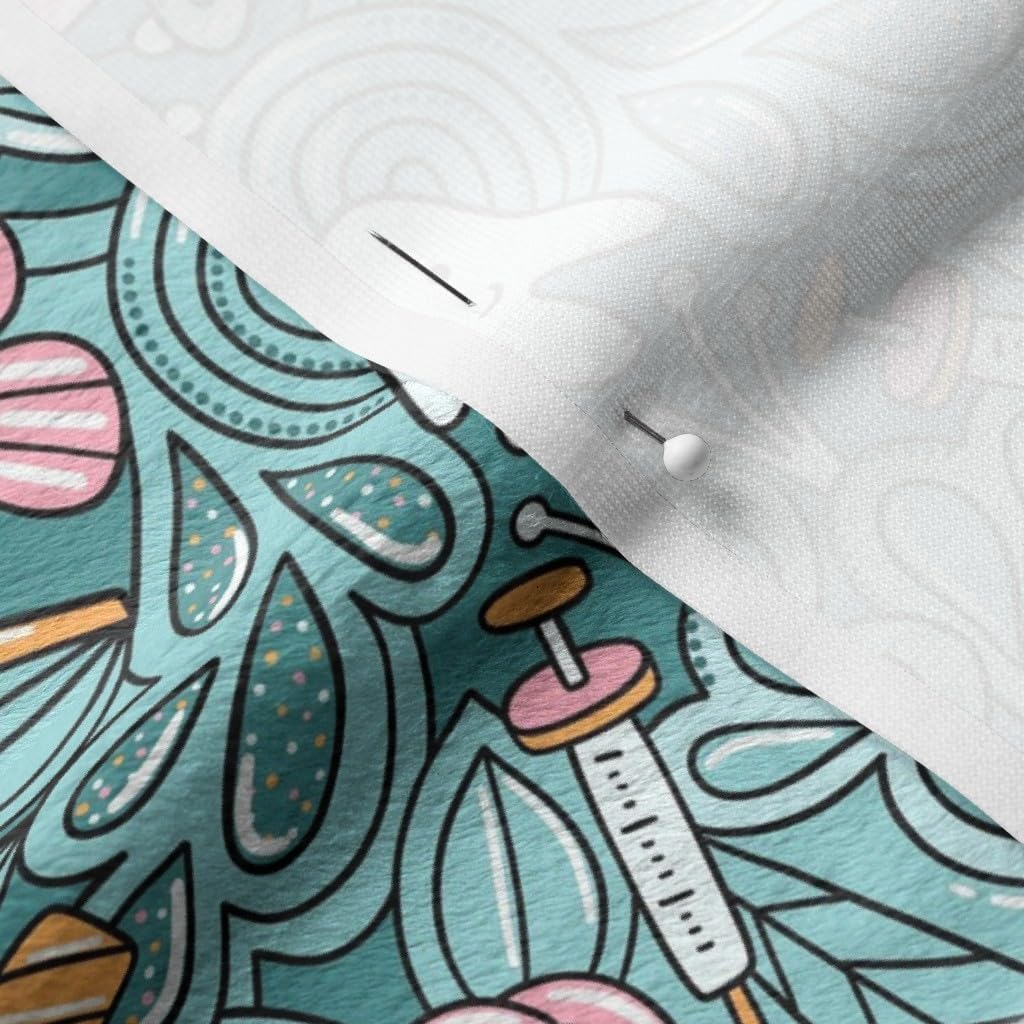 Spoonflower Fabric - Dentist Teeth Doodles Cute Tooth Scrubs Printed on Minky Fabric by The Yard - Sewing Baby Blankets Quilt Backing Plush