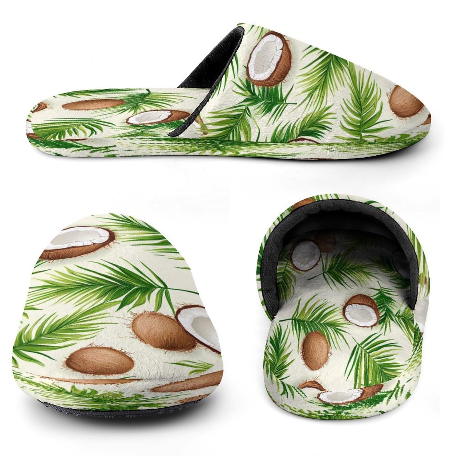 Pantofole da uomo con motivo di cocco palme in memory foam scarpe da casa leggere pantofole lavabili