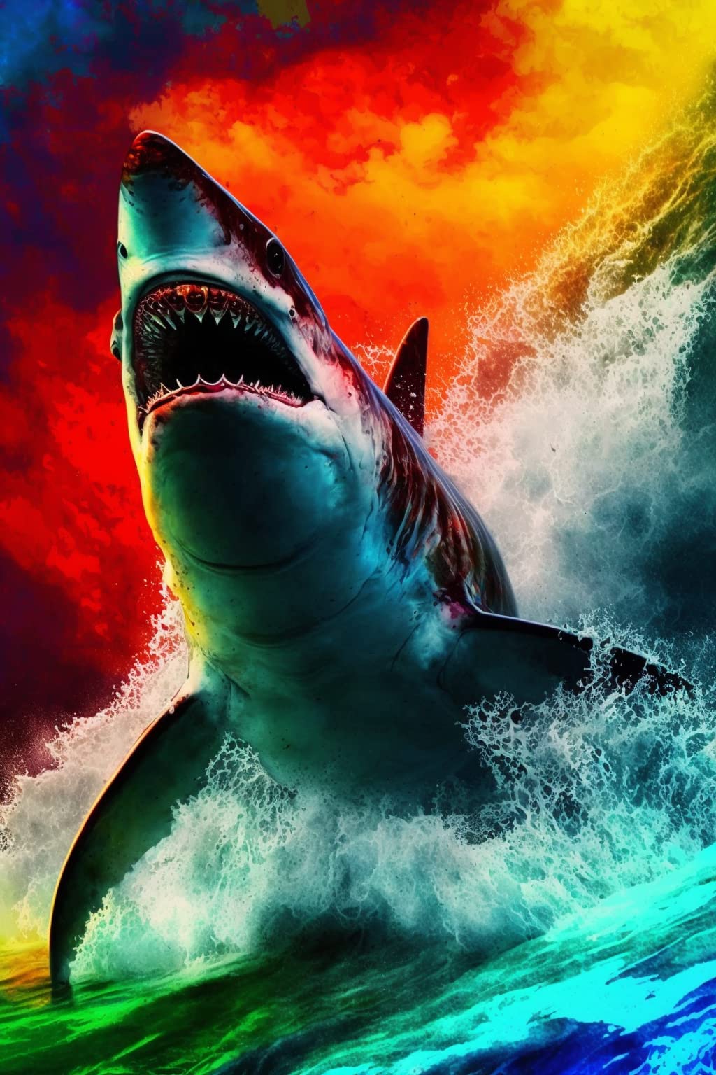 Amazon.com: Colorful Ocean Shark Diamond Painting Kits, Diamond ...