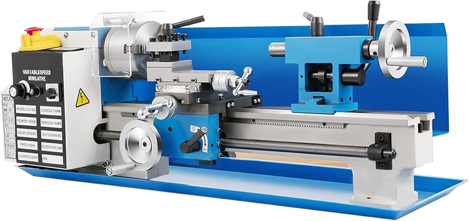 Metal Lathe - 0-2500 RPM Variable Speed, 1100W Benchtop Lathe with 3 Inches 3-jaw Chuck - For turning, threading, drilling, DIY & hobby projects(9x24inch)