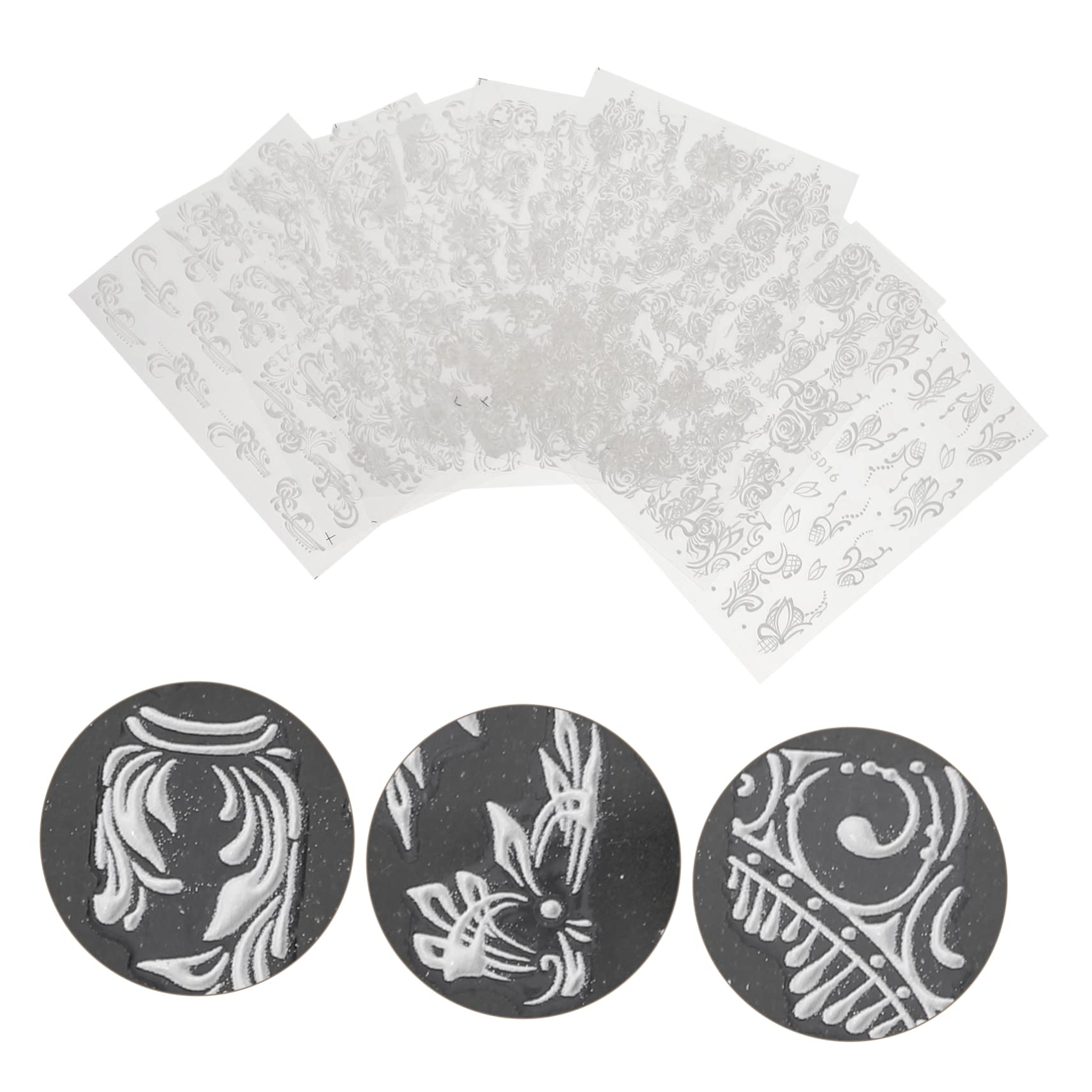 VICASKY 5 Set Adesivi Per Unghie Floreali Impermeabili Per Nail Art Decorazioni Per Unghie E Dita Per Speciali 8 Fogli*5