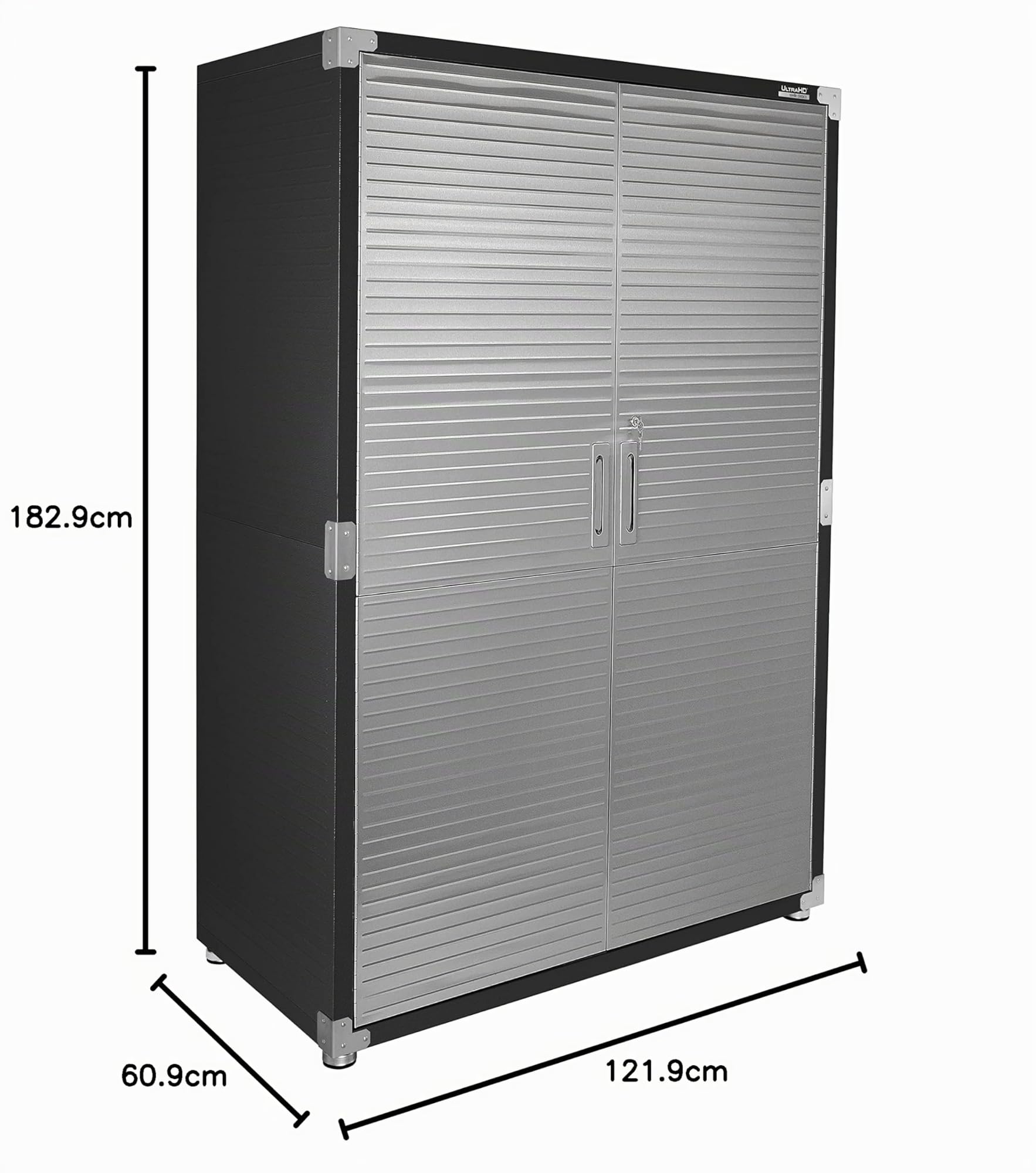 Seville Classics UltraHD® Mega Gabinete de Almacenamiento, para Garaje, Oficina, 121,9 x 60,9 x 182,9 cm, Grafito
