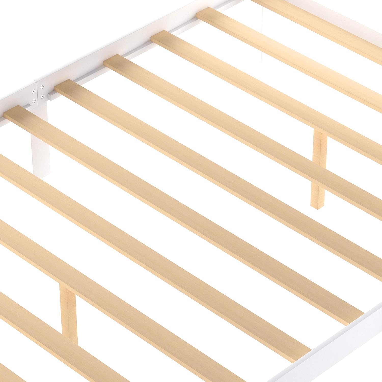 P PURLOVE Full Size Bed Frame with Storage Drawers, Wood Platform Bed Frame Full with Headboard for Kids,White