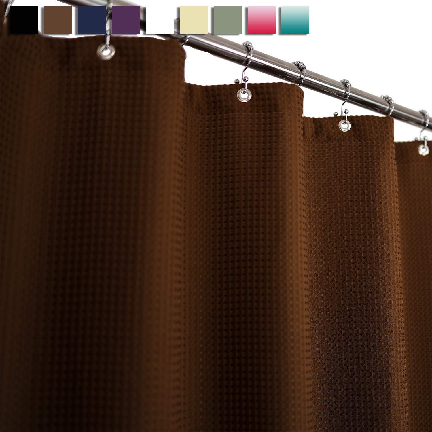 Brown Fabric Shower Curtains Curtains & Drapes 2023