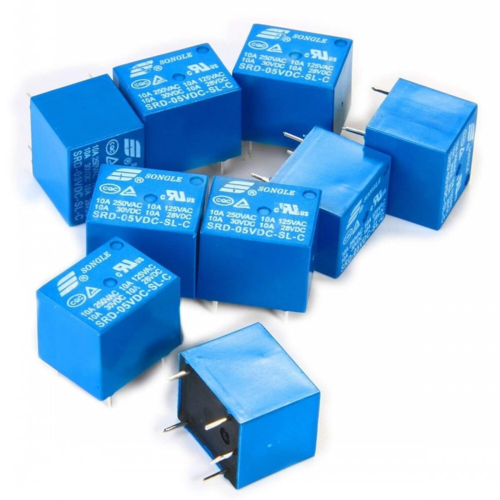 Parti elettroniche 100 pz 5 Pin SRD-05VDC-SL-C 5VDC 10A 250VAC Relè di Potenza PCB Tipo T73-5V SRD-5VDC-SL-C 10A 125VAC Relè 5v in Magazzino