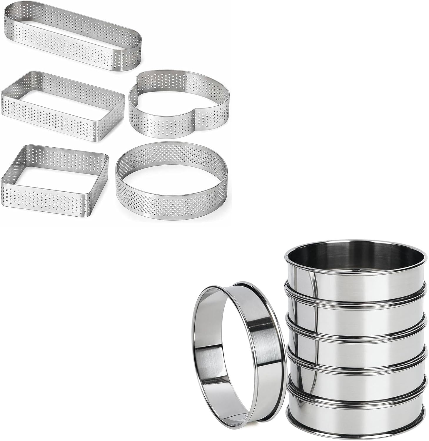 FANGSUN Perforated Tart Rings + Crumpet Rings